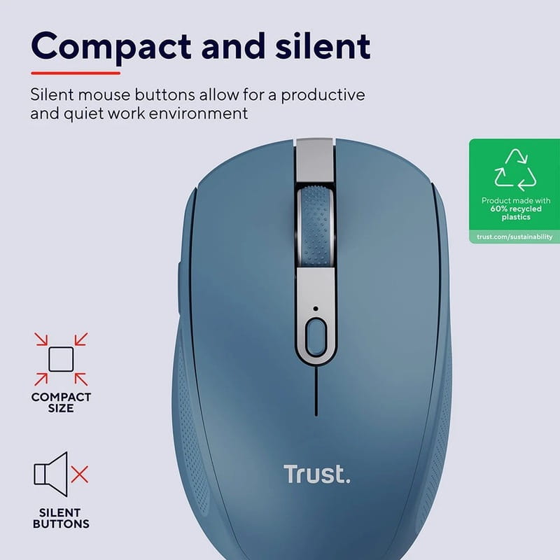 Мышь беспроводная Trust Ozaa Compact Blue (24934)
