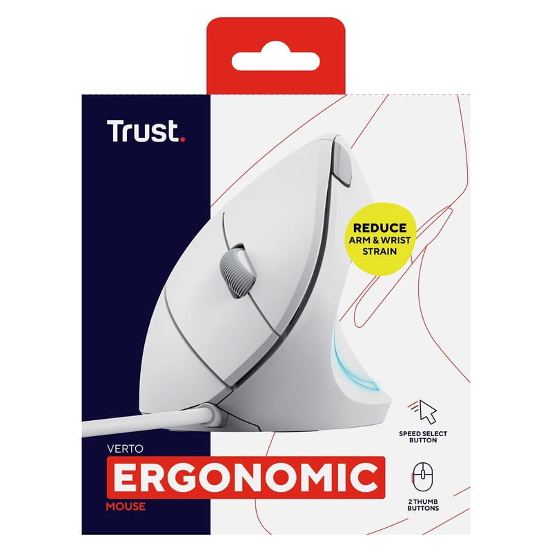 Миша Trust Verto Ergonomic White (25133)