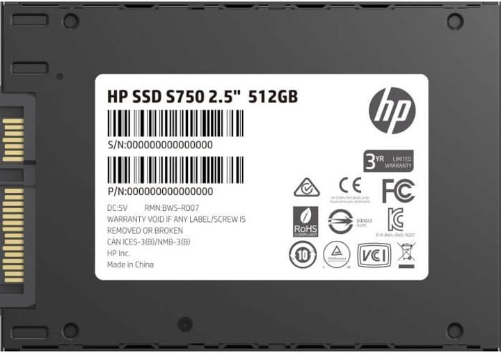 Накопитель SSD  512Gb S750 SATA III 2.5 TLC HP (16L53AA)