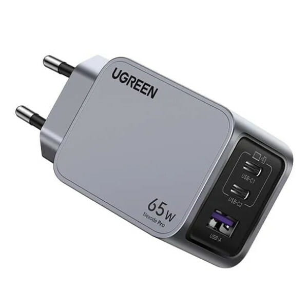 Зарядное устройство Ugreen Nexode Pro X755 65W GaN (2хUSB-C+USB-A) Gray (25871)