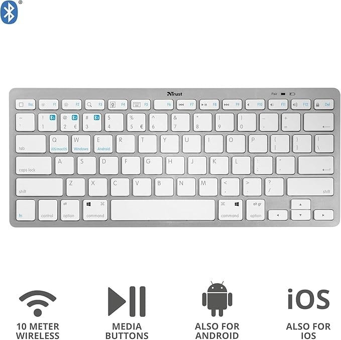 Клавiатура Trust Bluetooth Basics White (25486_TRUST)