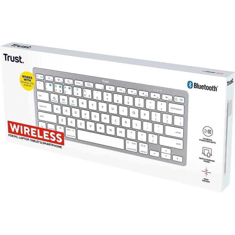 Клавiатура Trust Bluetooth Basics White (25486_TRUST)