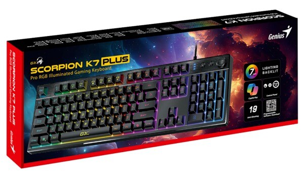 Клавiатура Genius Scorpion K7 Plus Ukr Black (31310056404)
