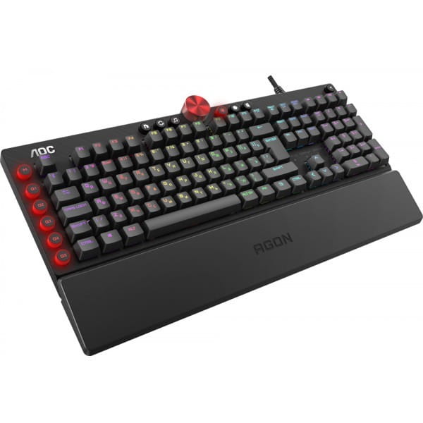 Клавiатура AOC AGK700 Gaming RGB з підставкою Black (AGK700DR2R)