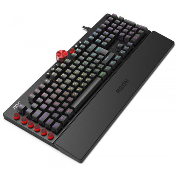 Клавиатура AOC AGK700 Gaming RGB с подставкой Black (AGK700DR2R)