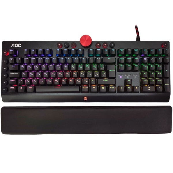 Клавiатура AOC AGK700 Gaming RGB з підставкою Black (AGK700DR2R)