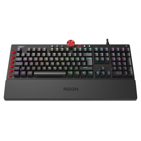 Клавиатура AOC AGK700 Gaming RGB с подставкой Black (AGK700DR2R)