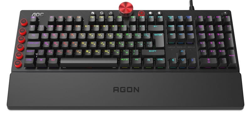 Клавiатура AOC AGK700 Gaming RGB з підставкою Black (AGK700DR2R)