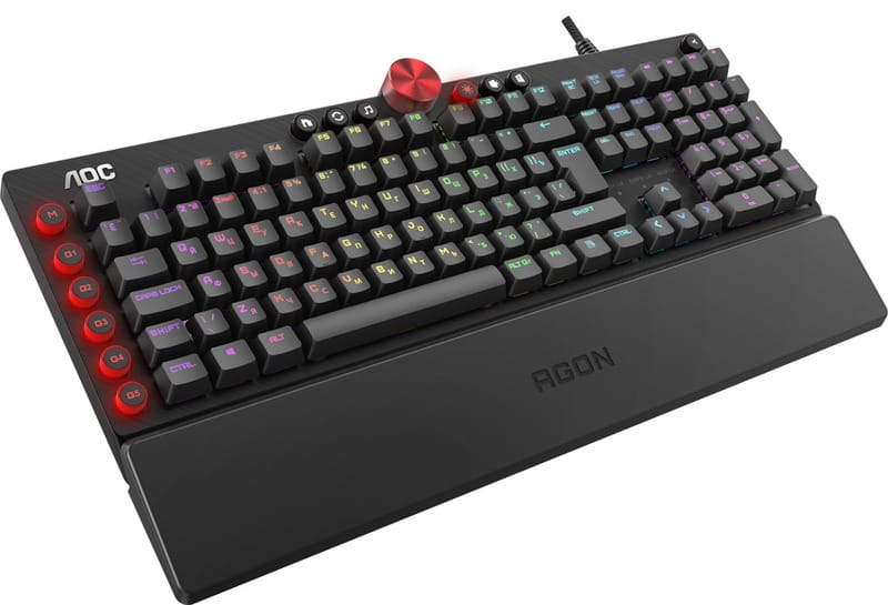 Клавиатура AOC AGK700 Gaming RGB с подставкой Black (AGK700DR2R)