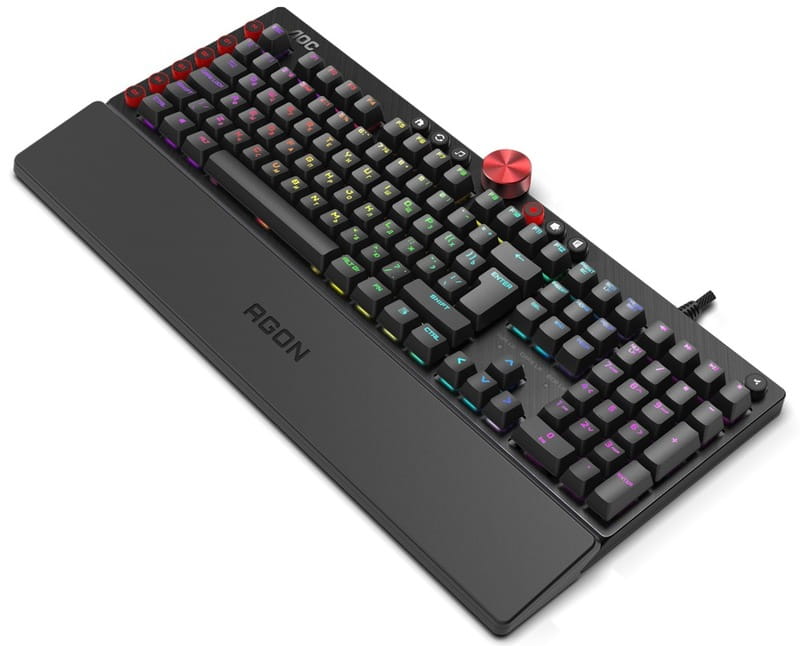 Клавиатура AOC AGK700 Gaming RGB с подставкой Black (AGK700DR2R)