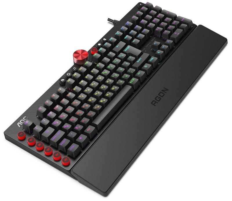 Клавиатура AOC AGK700 Gaming RGB с подставкой Black (AGK700DR2R)