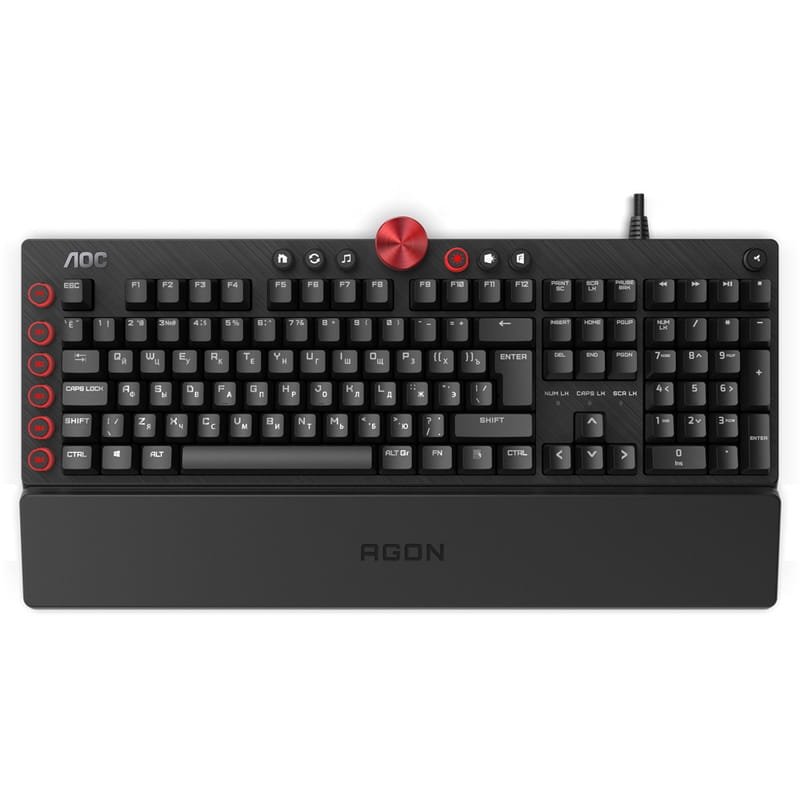 Клавiатура AOC AGK700 Gaming RGB з підставкою Black (AGK700DR2R)