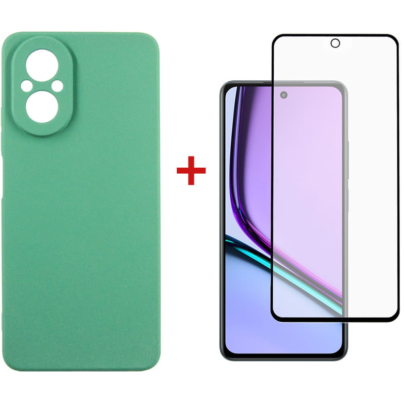 Чeхол-накладка Dengos для Realme C67 Mint (DG-KM-100) + защитное стекло