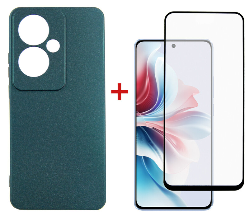 Чeхол-накладка Dengos для Oppo Reno 11F Green (DG-KM-96) + защитное стекло