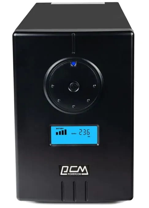 Джерело безперебійного живлення Powercom 1500VA/1050W, 2 x Schuko, LCD, USB (INF-1500AP)