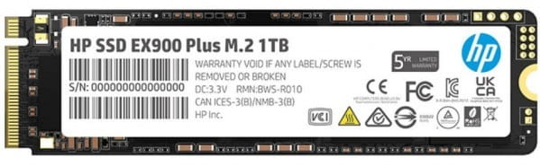 Накопитель SSD 1TB HP EX900 Plus M.2 2280 NVMe PCIe 3.0 x4 3D NAND (35M34AA)