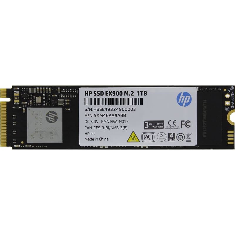 Накопичувач SSD 1TB HP EX900 M.2 2280 NVMe PCIe 3.0 x4 3D NAND (5XM46AA)