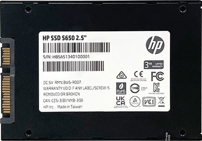 Накопичувач SSD  480GB HP S650 2.5" SATAIII 3D NAND (345M9AA)