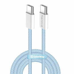 Кабель ColorWay USB Type-C + USB Type-C (M/M), 3.0 А, 1 м, Blue (CW-CBPDCC061-BL)