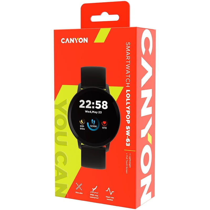 Смарт-часы Canyon Lollypop SW-63 Black (CNS-SW63BB)