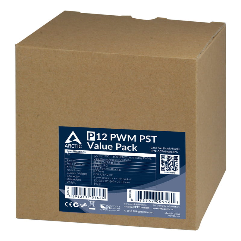 Вентилятор Arctic P12 PWM PST Black - 5 Pack (ACFAN00137A)