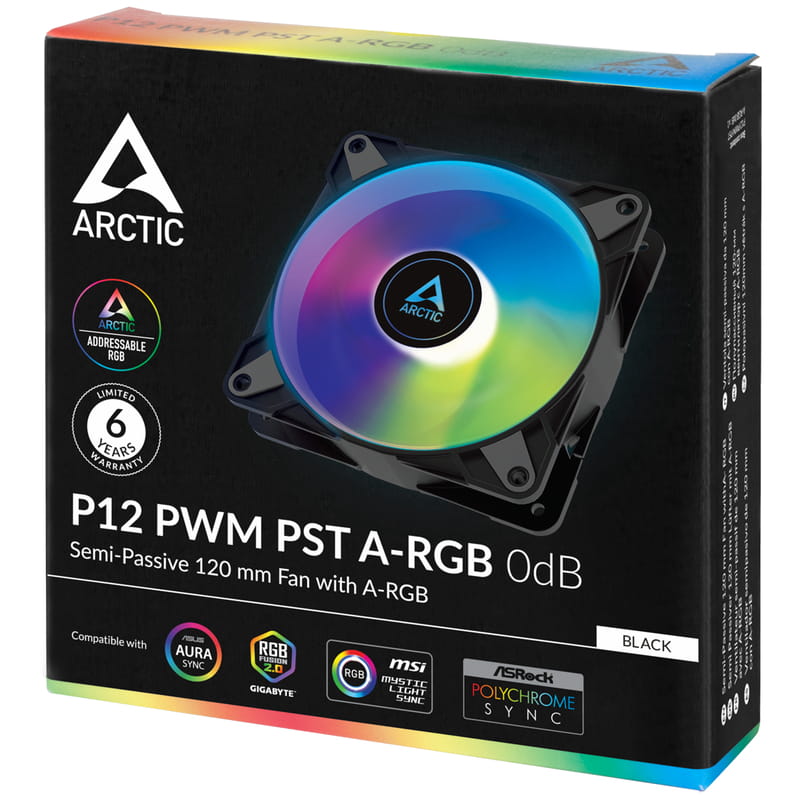 Вентилятор Arctic P12 PWM PST A-RGB Black (ACFAN00231A)