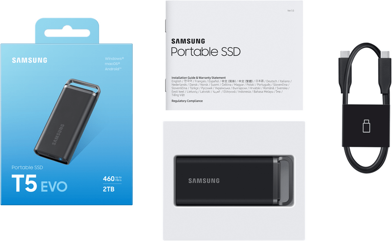 Накопичувач зовнівній SSD 2.5" USB 2.0TB Samsung T5 EVO (MU-PH2T0S/EU)