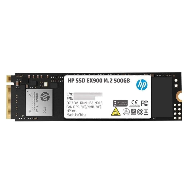 Накопитель SSD  500Gb HP EX900 M.2 2280 PCIe Gen3x4 3D NAND (2YY44AA)