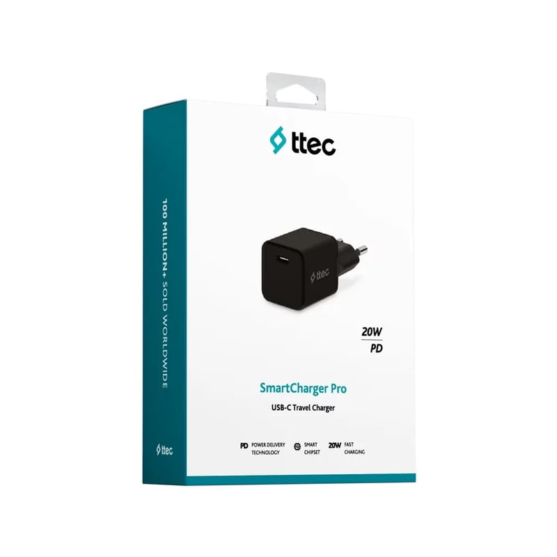 Сетевое зарядное устройство Ttec SmartCharger USB-C /20Вт Black (2SCP01S)