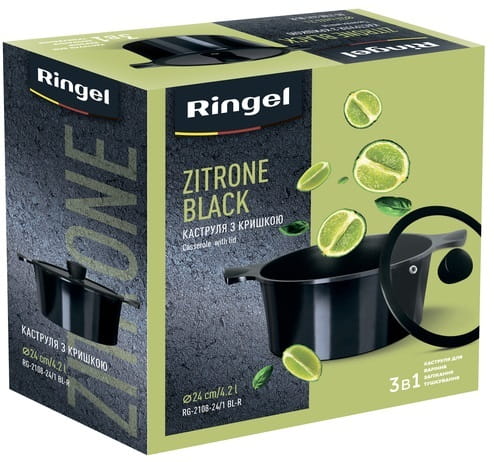 Кастрюля Ringel Zitrone 24 см 4.2 л (RG-2108-24/1 BL-R)