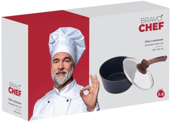 Ковш с крышкой Bravo Chef 18 см 1.6 л (BC-4101-18)