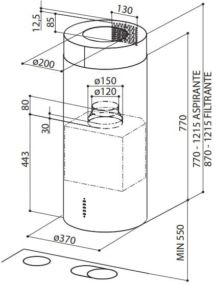 Вытяжка Faber Cylindra Isola Ev8 X A37 Eln