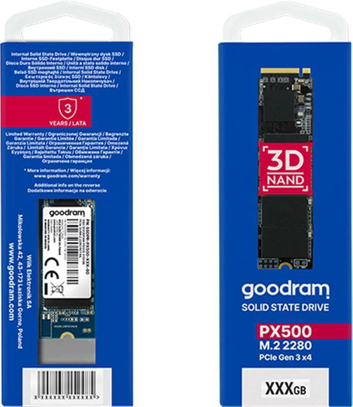 Накопитель SSD 1TB Goodram PX500 M.2 2280 PCIe 3.0 x4 NVMe 3D TLC (SSDPR-PX500-01T-80-G3)