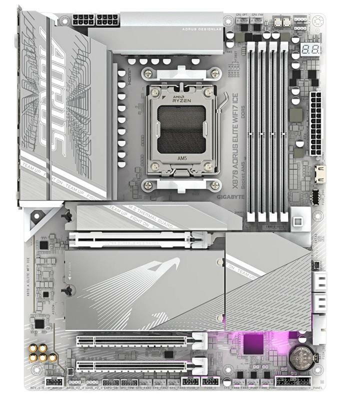 Материнська плата Gigabyte X870 Aorus Elite WiFi7 Ice Socket AM5