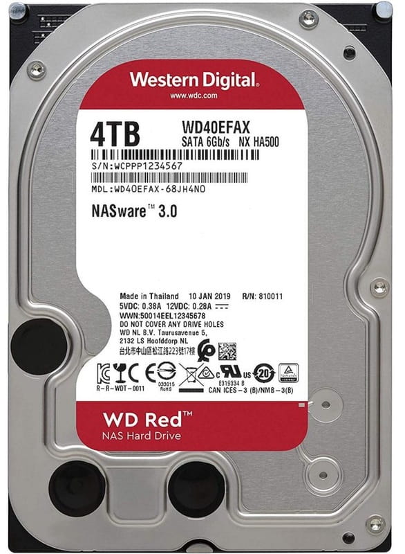 Накопитель HDD SATA 4.0TB WD Red 5400rpm 256MB (WD40EFAX)_Refurbished