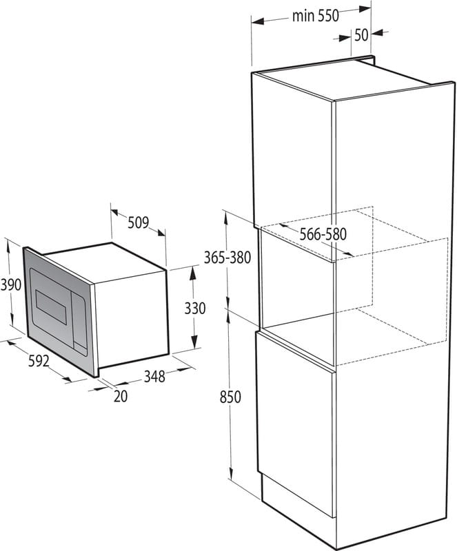 Встраиваемая микроволновая печь Gorenje BM235G1SYW