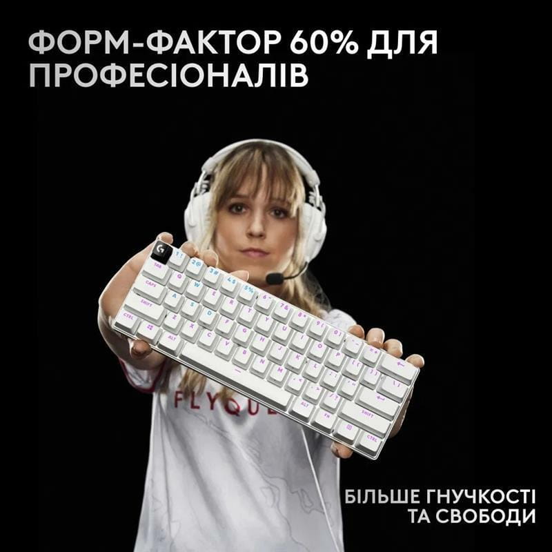 Клавиатура Logitech G PRO X 60 TKL GX Optical Tactile White (920-011930)