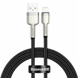 Кабель Baseus Cafule Metal USB - Lightning (M/M), 2.4A, 1 м Black (6953156202245)