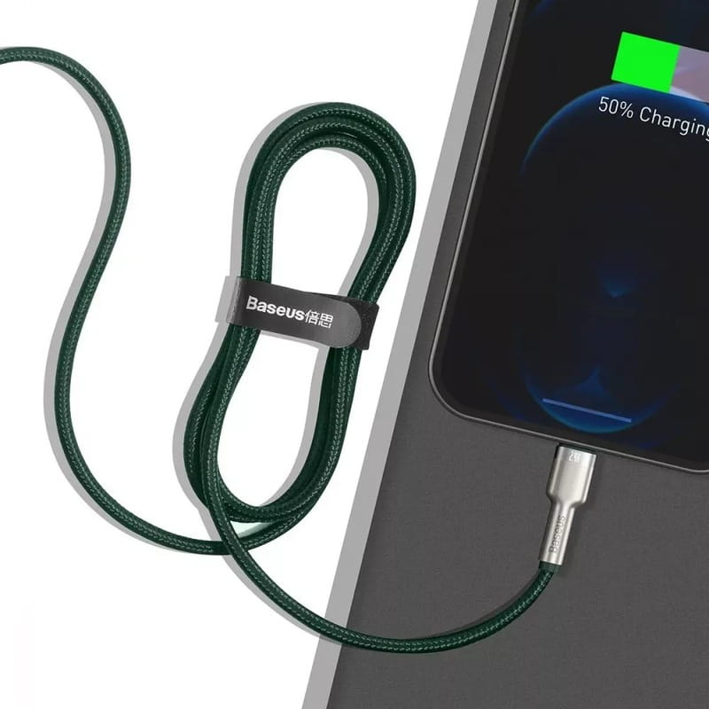 Кабель Baseus Cafule Metal USB - Lightning (M/M), 2.4A, 1 м Black (6953156202245)