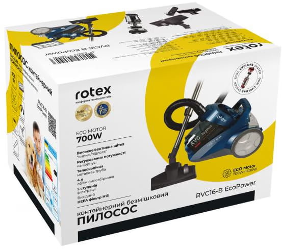 Пылесос Rotex RVC16-B EcoPower