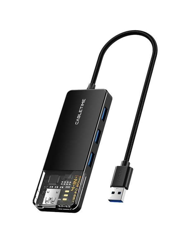 Концентратор Cabletime USB - 4 Port USB 3.0, 5Gbps, 0.15 m (CB01B)