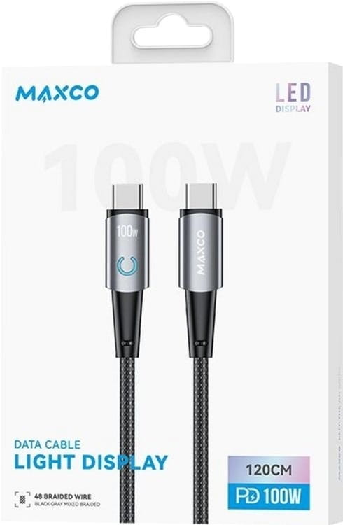 Кабель Maxco USB Type-C - USB Type-C (M/M), 1.2 м, Black (MS07CC)