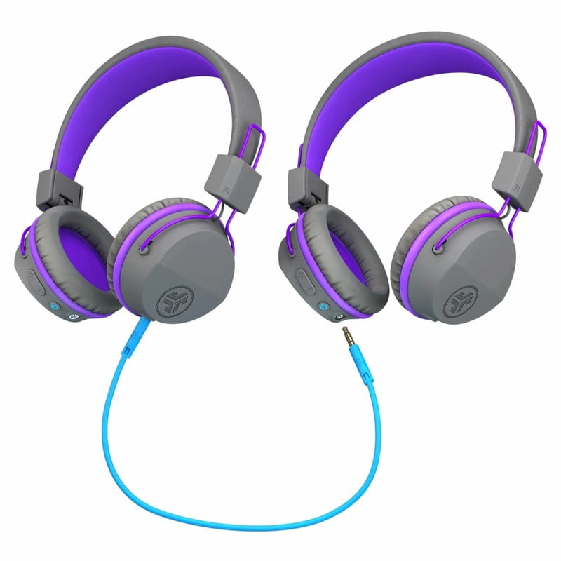 Bluetooth-гарнитура JLab JBuddies Studio Wireless Grey/Purple (IEUHBSTUDIORGRYPRPL4)