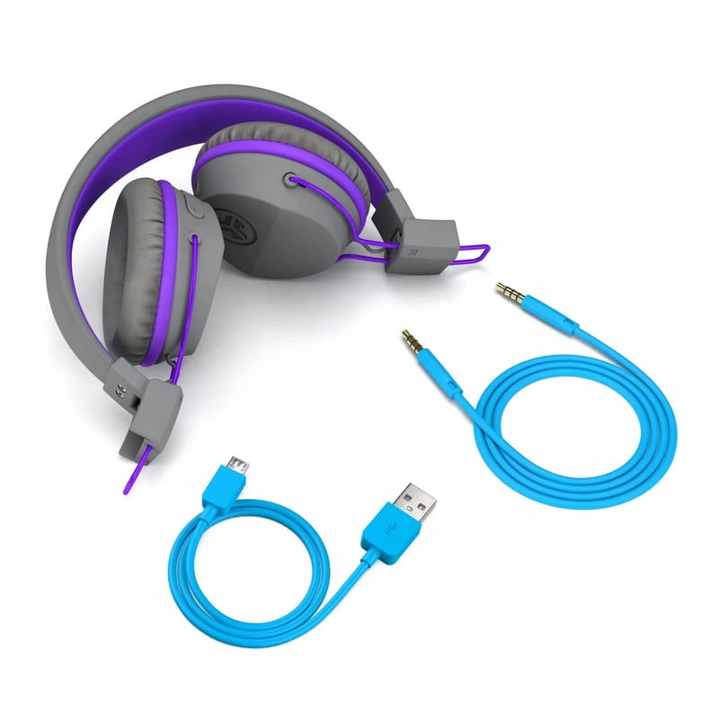 Bluetooth-гарнитура JLab JBuddies Studio Wireless Grey/Purple (IEUHBSTUDIORGRYPRPL4)