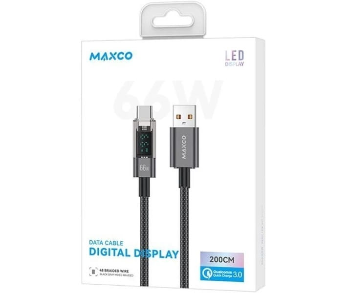 Кабель Maxco USB - USB Type-C (M/M), 2 м, Black (MS03C)