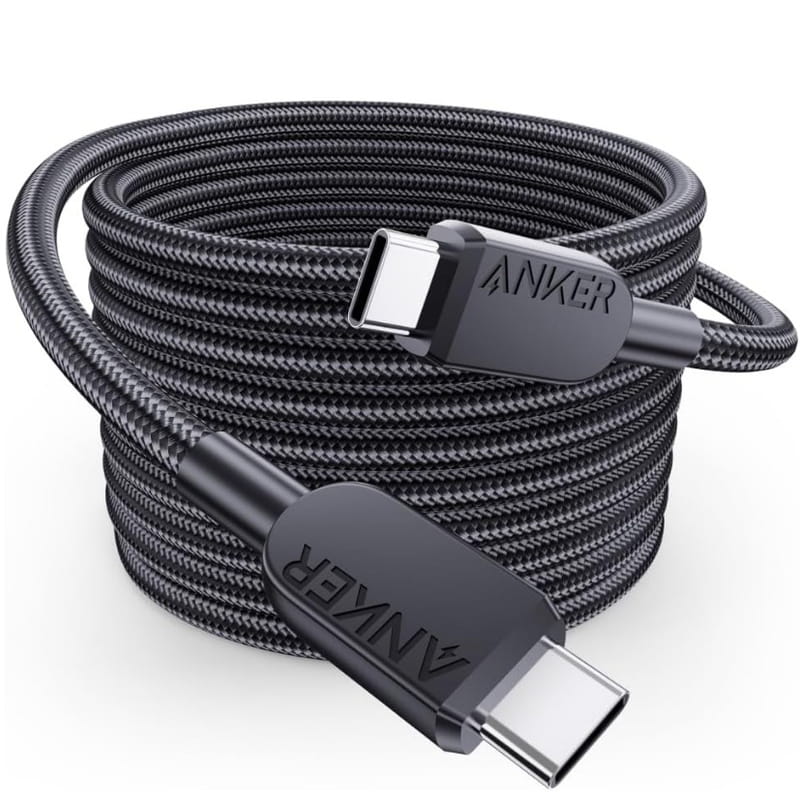 Кабель Anker 310 USB-C - USB-C (M/M), 0.9 м, Black (A81D5H11)