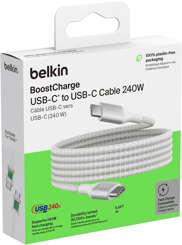 Кабель Belkin USB Type-C - USB Type-C (M/M), 2 м, White (CAB015BT2MWH)