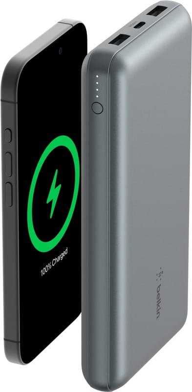 Універсальна мобільна батарея Belkin Power Bank 10000mAh 15W Gray (BPB011BTGY)