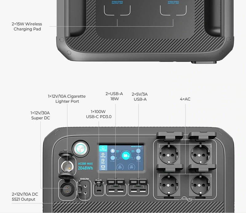 Зарядная станция Bluetti AC200MAX, 2048Wh, 2200W, LiFePO4_EU