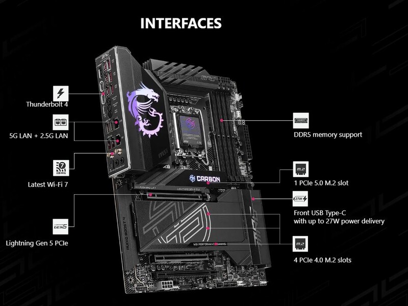 Материнська плата MSI MPG Z890 Carbon WiFi Socket 1851